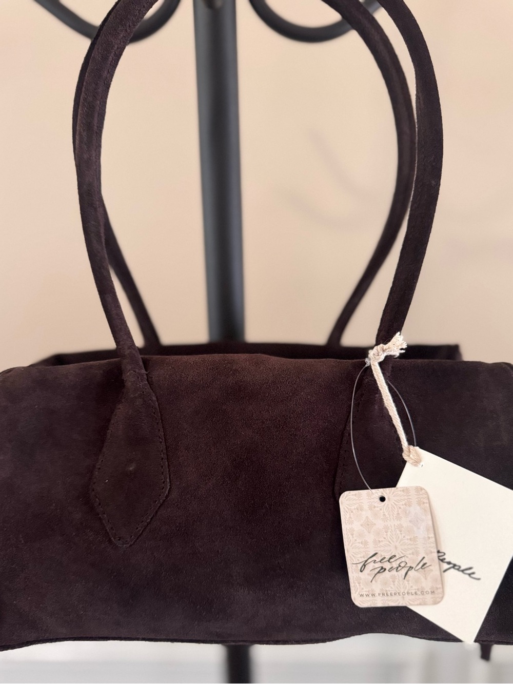 Free People Dark Brown Sierra Suede Shoulder Bag - Picture 4 of 14